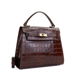 Poseta Piele Teresa - CROCO-MARO-INCHIS