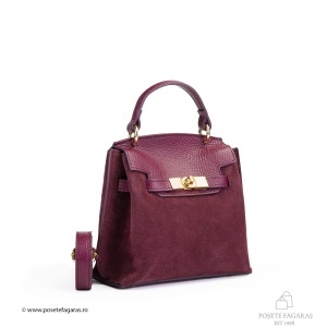 Poseta Teresa Baby - Piele Intoarsa BORDO
