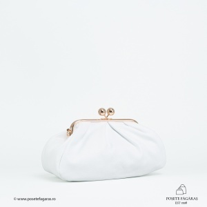 Poseta Piele Lilith - ALB-SIMPLU