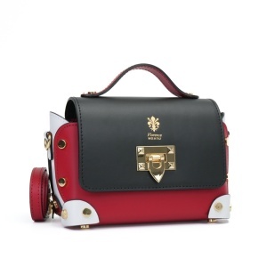 Poseta Piele Natalia - NEGRU-ALB