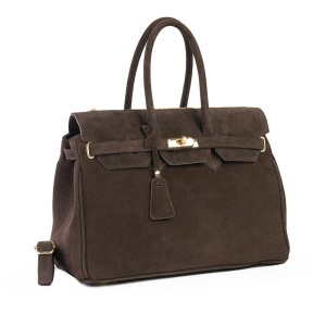 Poseta Claire - Piele Intoarsa MARO - INCHIS