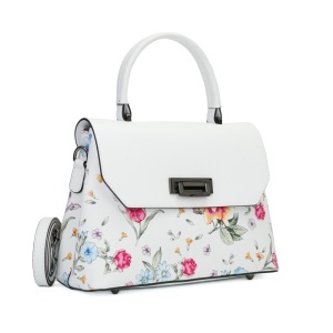 Poseta Piele Alana - FLORAL-ALB
