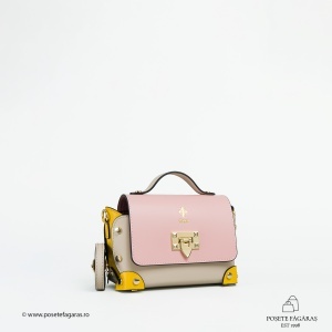 Poseta Piele Natalia - ROZ-GALBEN