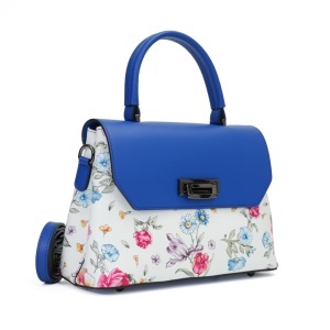 Poseta Piele Alana - FLORAL-ALBASTRU