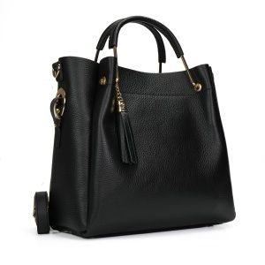 Poseta Piele Bryna - NEGRU