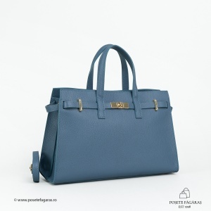 Poseta Piele Celina - ALBASTRU-DESCHIS