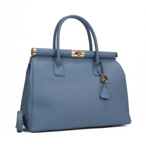 Poseta Piele Jennifer - ALBASTRU-DESCHIS