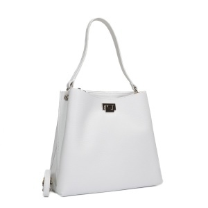 Poseta Piele Stephanie - ALB-SIMPLU