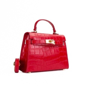 Poseta Piele Thea Croco - ROSU