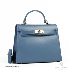 Poseta Piele Thea Slim - ALBASTRU-DESCHIS