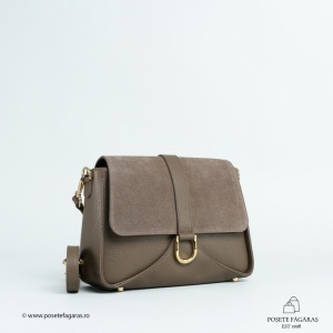 Poseta Ava - Piele Intoarsa - TAUPE