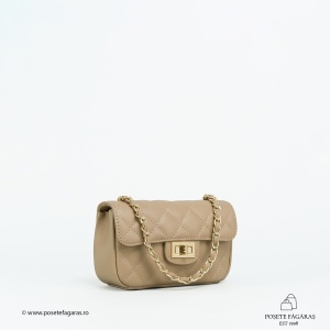 Poseta Piele Baby Ruby - CREM-INCHIS