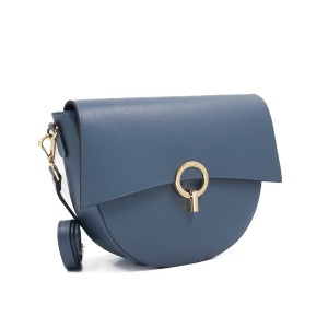 Poseta Piele Christine - ALBASTRU-DESCHIS