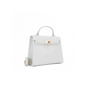 Poseta Piele Thea Croco Baby - ALB-SIMPLU