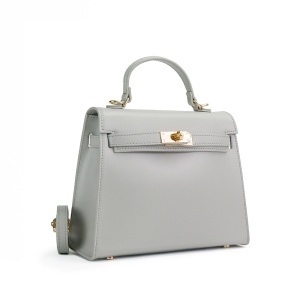 Poseta Piele Thea Slim Mini - GRI-DESCHIS