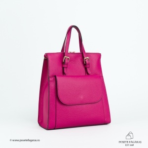 Rucsac Piele Alessa - FUCSIA