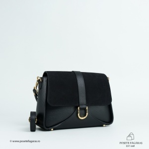 Poseta Ava - Piele Intoarsa - NEGRU