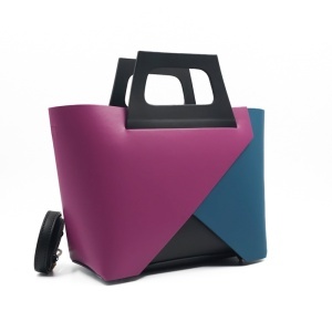 Poseta Piele Mathilda - FUCSIA-ALBASTRU