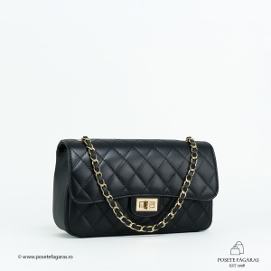 Poseta Piele Mini Ruby - NEGRU