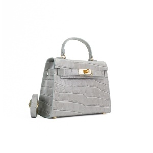 Poseta Piele Thea Croco Mini - GRI