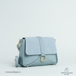 Poseta Ava - Piele Intoarsa - BLEU
