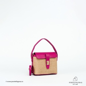 Poseta Linda - Piele & Rafie - FUCSIA