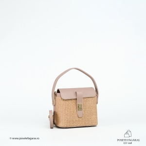 Poseta Linda - Piele & Rafie - ROZ-PUDRA