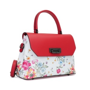 Poseta Piele Alana - FLORAL-ROSU