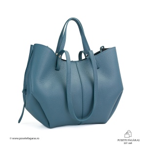 Poseta Piele Mirai - ALBASTRU-DESCHIS