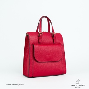 Rucsac Piele Alessa - ROSU