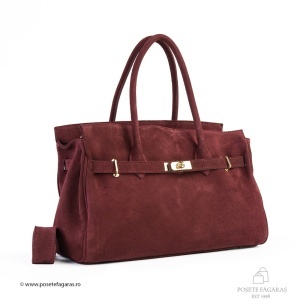 Poseta Celina - Piele Intoarsa BORDO