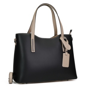Poseta Piele Michelle - NEGRU-BEJ
