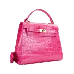 Poseta Piele Teresa - CROCO-FUCSIA