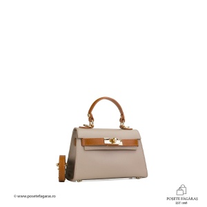 Poseta Piele Thea Baby - CREM-CONIAC