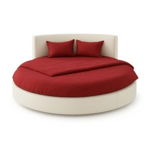 Set husă pentru pat rotund 160 cm diametru + 2 fețe de pernă 50x70cm - Img 5