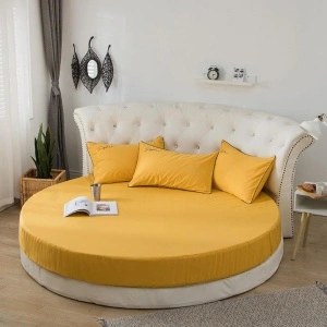 Set husă pentru pat rotund 220 cm diametru + 2 fețe de pernă 50x70cm - Img 3