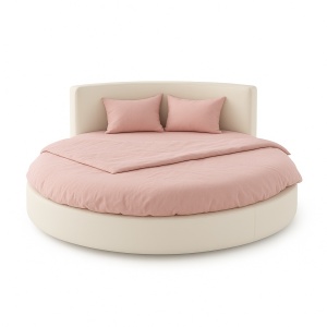 Set husă pentru pat rotund 180 cm diametru + 2 fețe de pernă 50x70cm - Img 5