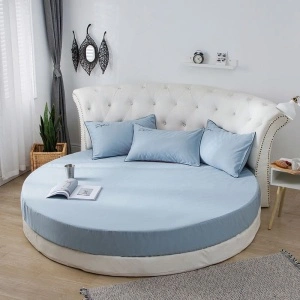Set husă pentru pat rotund 210 cm diametru + 2 fețe de pernă 50x70cm - Img 3