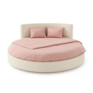 Set husă pentru pat rotund 160 cm diametru + 2 fețe de pernă 50x70cm - Img 6