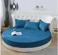 Set husă pentru pat rotund 220 cm diametru + 2 fețe de pernă 50x70cm