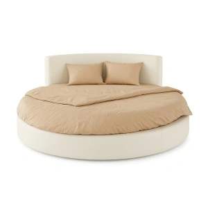 Set husă pentru pat rotund 180 cm diametru + 2 fețe de pernă 50x70cm - Img 3