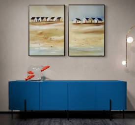 Tablou living tema marina - Beach Cabins III