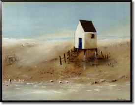 Tablou living tema marina - Beach Cabins II