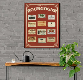Tablou vintage vinuri - Vins de Bourgogne - Img 2