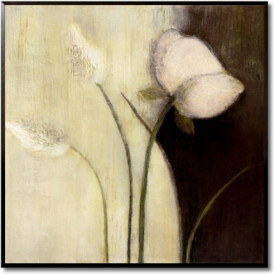 Tablou living flori - Two Leaves And One Flower