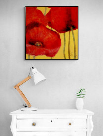 Tablou living flori - Squared Poppies II
