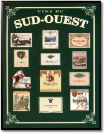 Tablou vintage vinuri - Vins du Sud Ouest