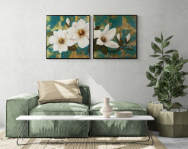 Tablou living flori - Aqua Floral I - Img 4