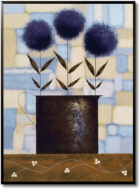 Tablou living flori - Study of Chrysanthem in Blue