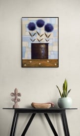 Tablou living flori - Study of Chrysanthem in Blue - Img 2